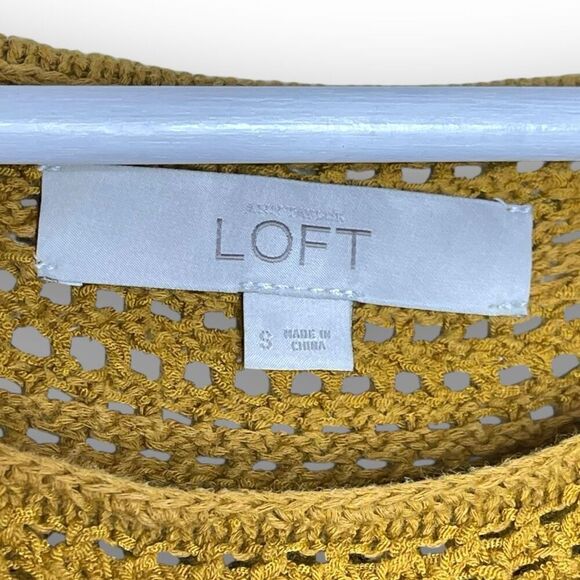 LOFT Loft Ann Taylor Crochet Ruffle Sleeve Top Orange Yellow Blue Women’s Small - Picture 10 of 13